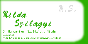 milda szilagyi business card